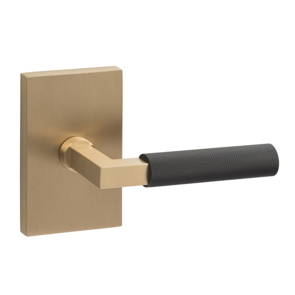 Sure-Loc Hardware Sure-Loc Hardware Levanto Passage Rosette, Satin Brass, Knurled Grip in Flat Black LV101 SB GRIP-KN FBL - main